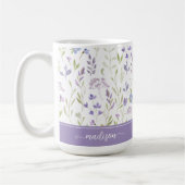 Personalized Lavender Floral Mug (Gauche)