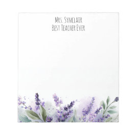 Personalized Lavender Flowers Teacher Appreciation Notitieblok