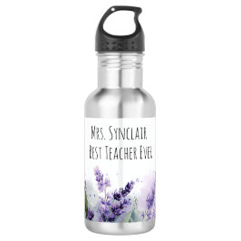 Personalized Lavender Flowers Teacher Appreciation Waterfles