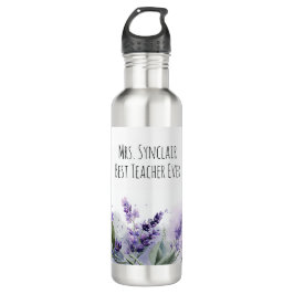 Personalized Lavender Flowers Teacher Appreciation Waterfles