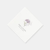 Personalized Lavender hydrangea Watercolor Wedding Servet (Hoek)