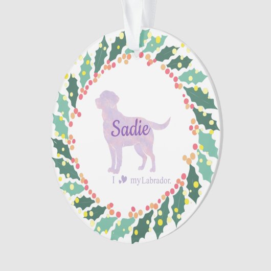 Personalized Lavender Labrador Retriever Christmas (devant)