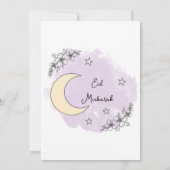 Personalized Lavender Line Art Eid Invitation Kaart (Achterkant)