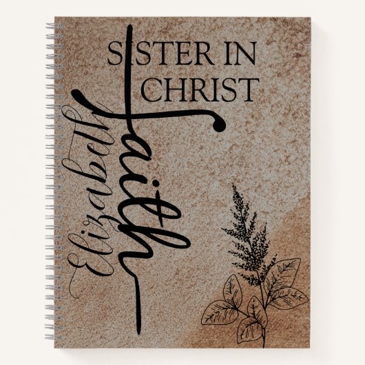 Personalized Leather Christian Journal for Her, (Devant)