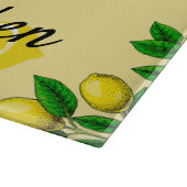 Personalized Lemon Glass Cutting Board Snijplank (Hoek)