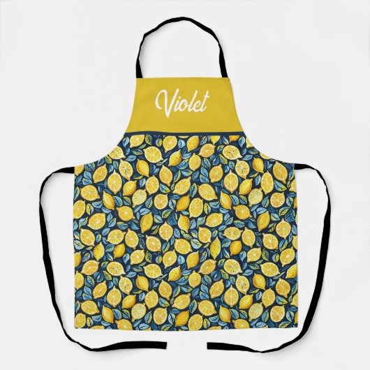 Personalized Lemon Kitchen Apron Schort (Voorkant)