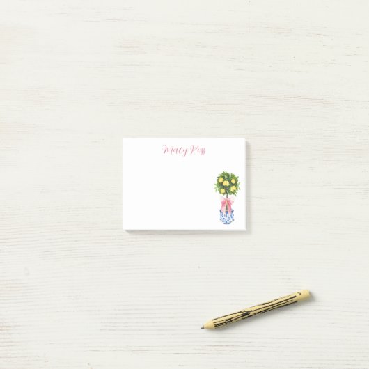Personalized Lemon Topiary Tree Post-it® Notes (Op bureau)