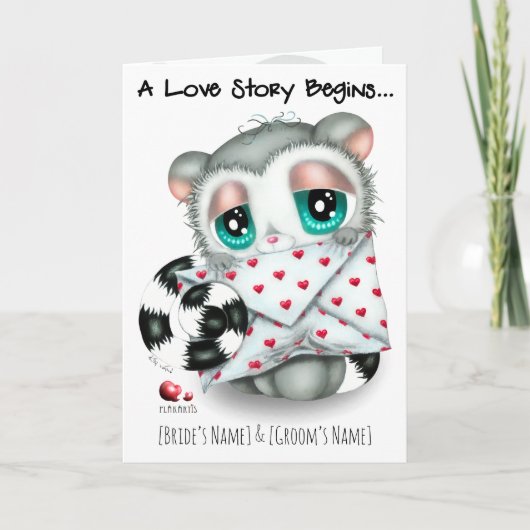 Personalized Lemur Wedding Invitation - Hand-Drawn (Voorkant)