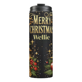 Personalized Leopard Christmas Tumbler Gift Thermosbeker
