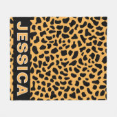 Personalized Leopard Print Custom Name Wild Animal Fleece Deken (Voorkant (Horizontaal))