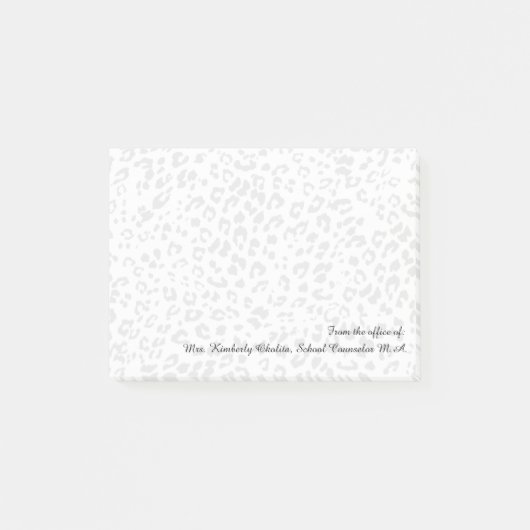 Personalized Leopard Print Office Post-it Notes (Voorkant)