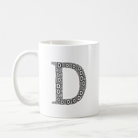 Personalized Letter D Coffee Mug Gift Koffiemok (Links)