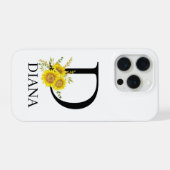 Personalized Letter D Sunflower Phone Case  (Verso Horizontal)