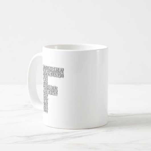 Personalized Letter F Coffee Mug Gift (Devant gauche)