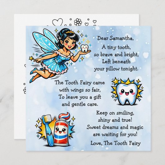 Personalized Letter from the Tooth Fairy (Voorkant / Achterkant)