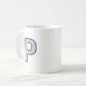 Personalized Letter P Ceramic Mug (Devant gauche)