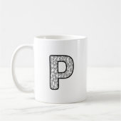 Personalized Letter P Ceramic Mug (Gauche)