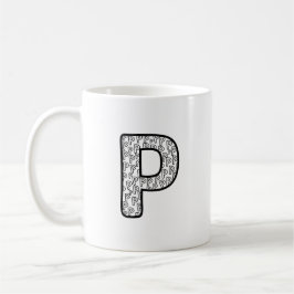 Personalized Letter P Ceramic Mug Koffiemok