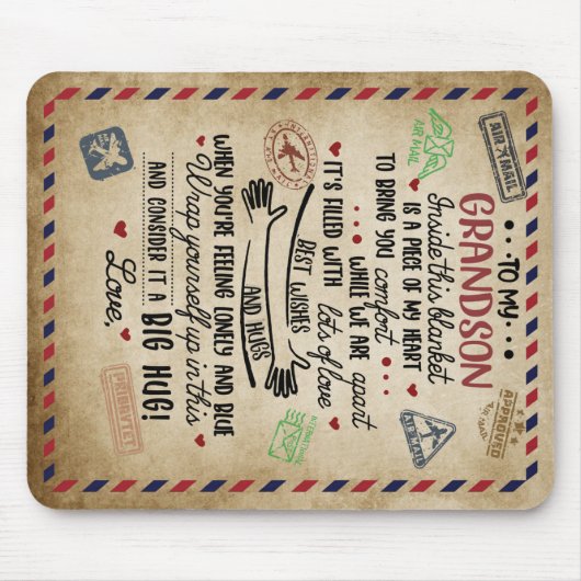 Personalized Letter To My Grand Son, Birthday Gift Muismat (Voorkant)