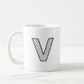 Personalized Letter V Ceramic Monogram Mug Koffiemok (Links)