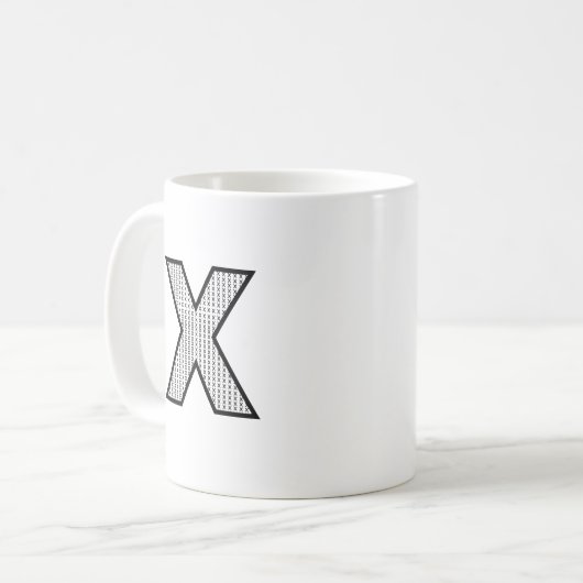 Personalized Letter X Ceramic Monogram Mug   (Devant gauche)