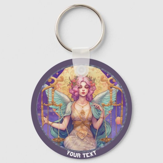 PERSONALIZED LIBRA STERRENBEELD  SLEUTELHANGER (Voorkant)