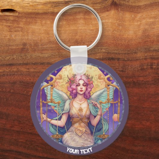 PERSONALIZED LIBRA STERRENBEELD  SLEUTELHANGER (Achterkant)