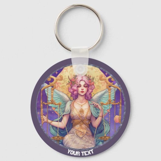 PERSONALIZED LIBRA STERRENBEELD  SLEUTELHANGER (Achterkant)