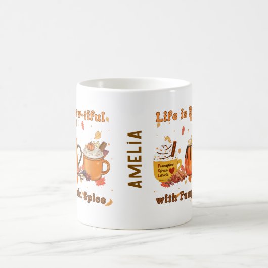 Personalized Life Is Brew-tiful With Pumpkin Spice Koffiemok (Center)
