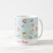Personalized Light Blue Christmas Mug Koffiemok (Voorkant rechts)