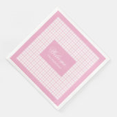 Personalized Light Pink Napkins Classic Plaid Set Servet (Hoek)
