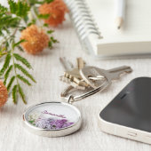 Personalized Lilac Keychain | Spring Name Keychain (Zijkant)