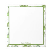 Personalized Lime Floral Notepad Notitieblok (Voorkant)