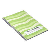 Personalized Lime Green Wave Patterned  Notitieboek (Rechterzijde)