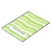Personalized Lime Green Wave Patterned  Notitieboek (Linkerzijde)