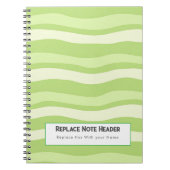 Personalized Lime Green Wave Patterned  Notitieboek (Voorkant)