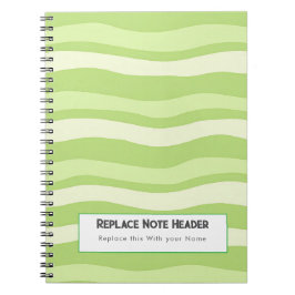 Personalized Lime Green Wave Patterned  Notitieboek