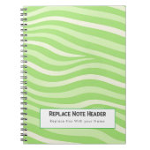 Personalized Lime Green Wave Patterned  Notitieboek (Voorkant)