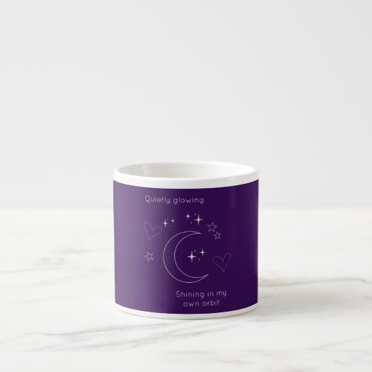 Personalized Line Art Purple Espresso Mug Kop (Voorkant)