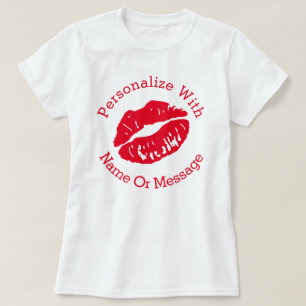 PERSONALIZED Lipstick Kus (rood) T-shirt
