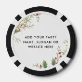 Personalized Logo and Text Holly Berry Christmas Poker Chips (Achterkant)