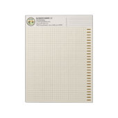 Personalized Logo, Brown Engineering Graph Paper Notitieblok (Gedraaid)