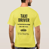 Personalized Logo Yellow Cab Taxi Driver Shirt (Achterkant)