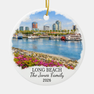 Personalized Long Beach Ornament Custom California