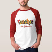 Personalized Long Sleeve Bicolored Teacher T-Shirt (Devant)