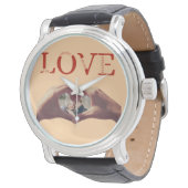 Personalized LOVE Acronym Photo  Horloge (Gekanteld)