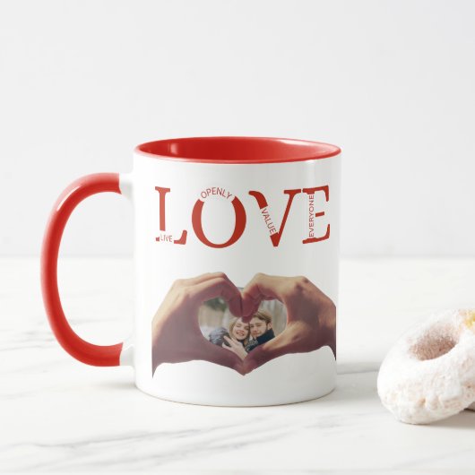 Personalized LOVE Acronym Photo  Mok (Met donut)