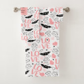 Personalized Love Gift Bath Towel Heart Sketch Bad Handdoek (Insitu)