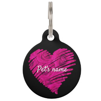 PERSONALIZED LOVE HEART ROZENTJE HUISDIEREN IDENTI HUISDIERPENNING