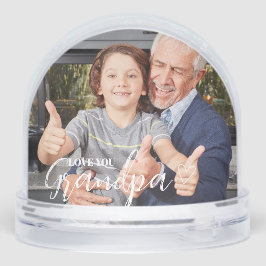 Personalized Love You Grandpa Photo Sneeuwbol
